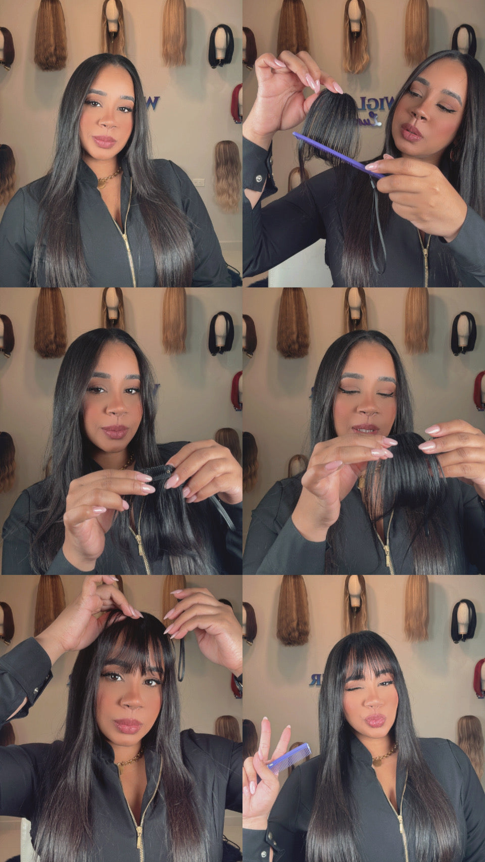 MINI TOPPER BANG/ POLLINA DE ENCAJE (2 CLIPS)