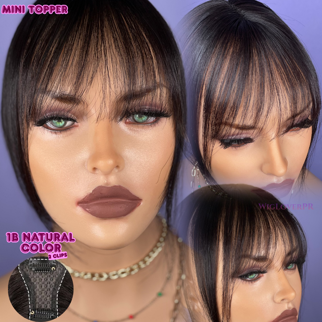 MINI TOPPER BANG/ POLLINA DE ENCAJE (2 CLIPS)
