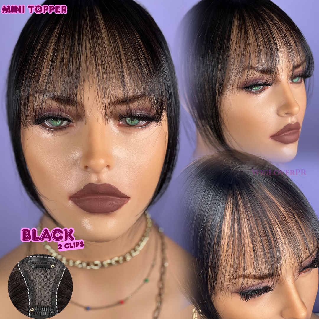 MINI TOPPER BANG/ POLLINA DE ENCAJE (2 CLIPS)