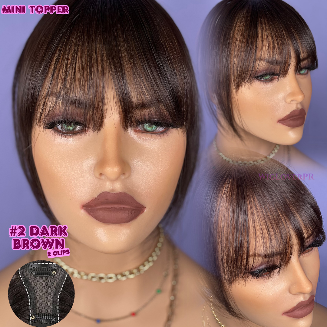 MINI TOPPER BANG/ POLLINA DE ENCAJE (2 CLIPS)