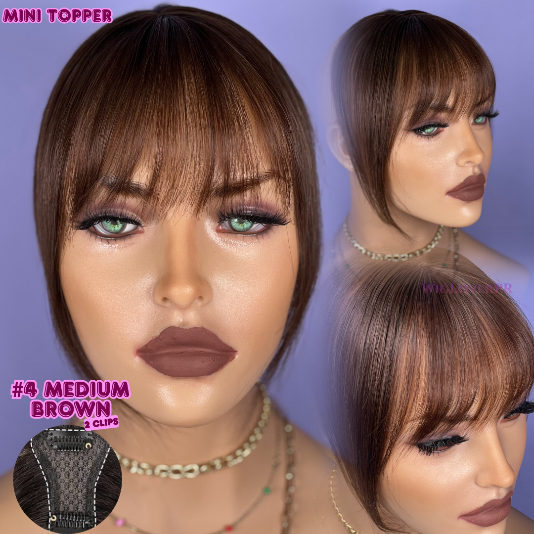 MINI TOPPER BANG/ POLLINA DE ENCAJE (2 CLIPS)