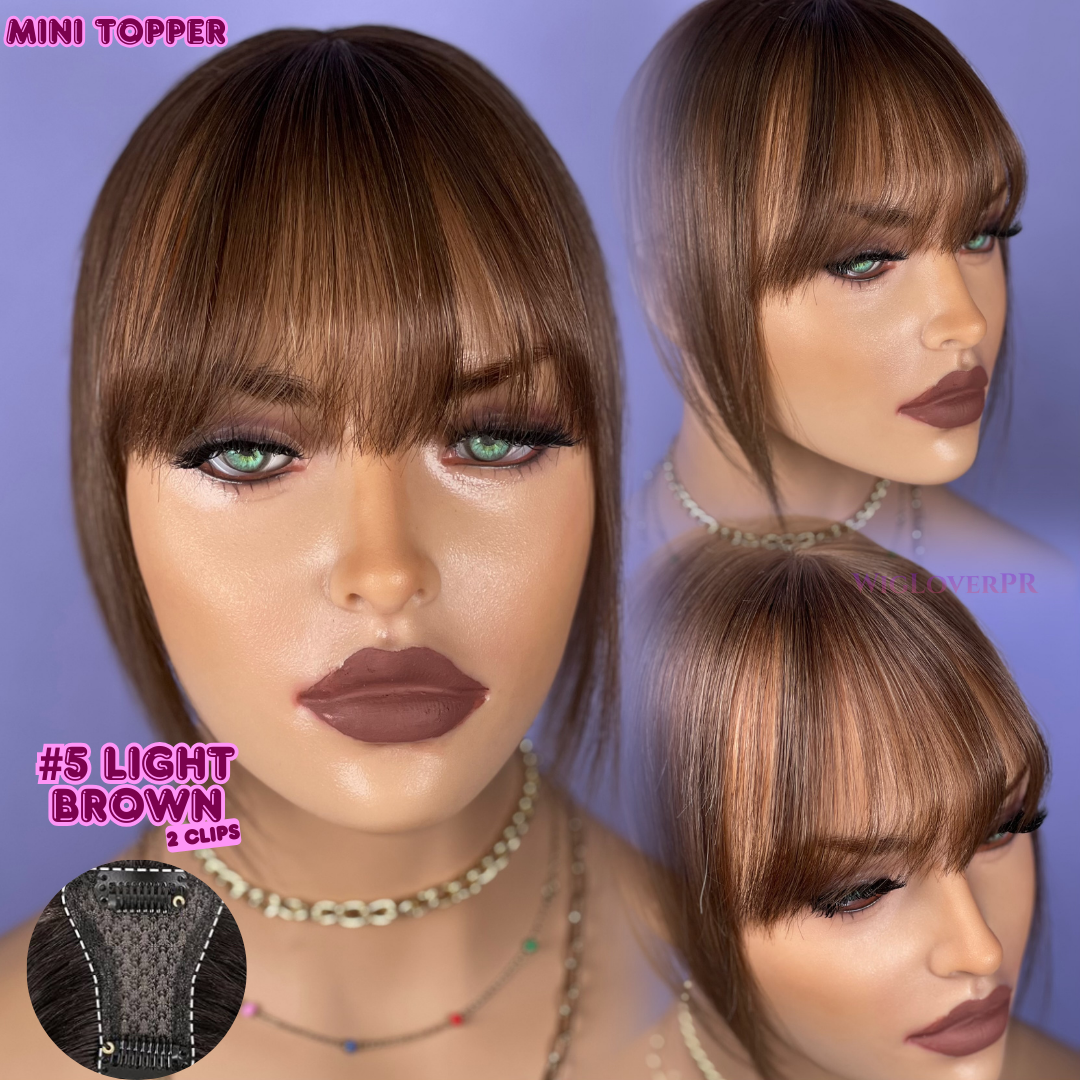 MINI TOPPER BANG/ POLLINA DE ENCAJE (2 CLIPS)