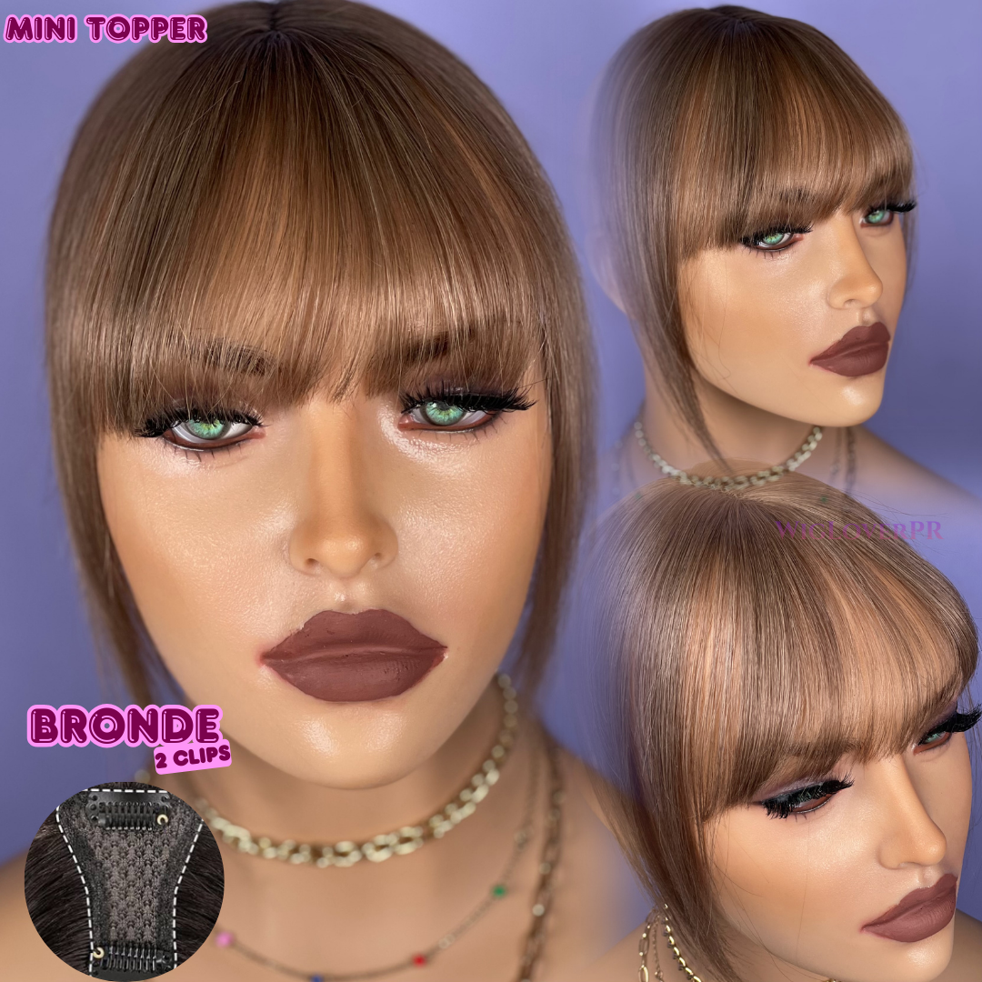 MINI TOPPER BANG/ POLLINA DE ENCAJE (2 CLIPS)