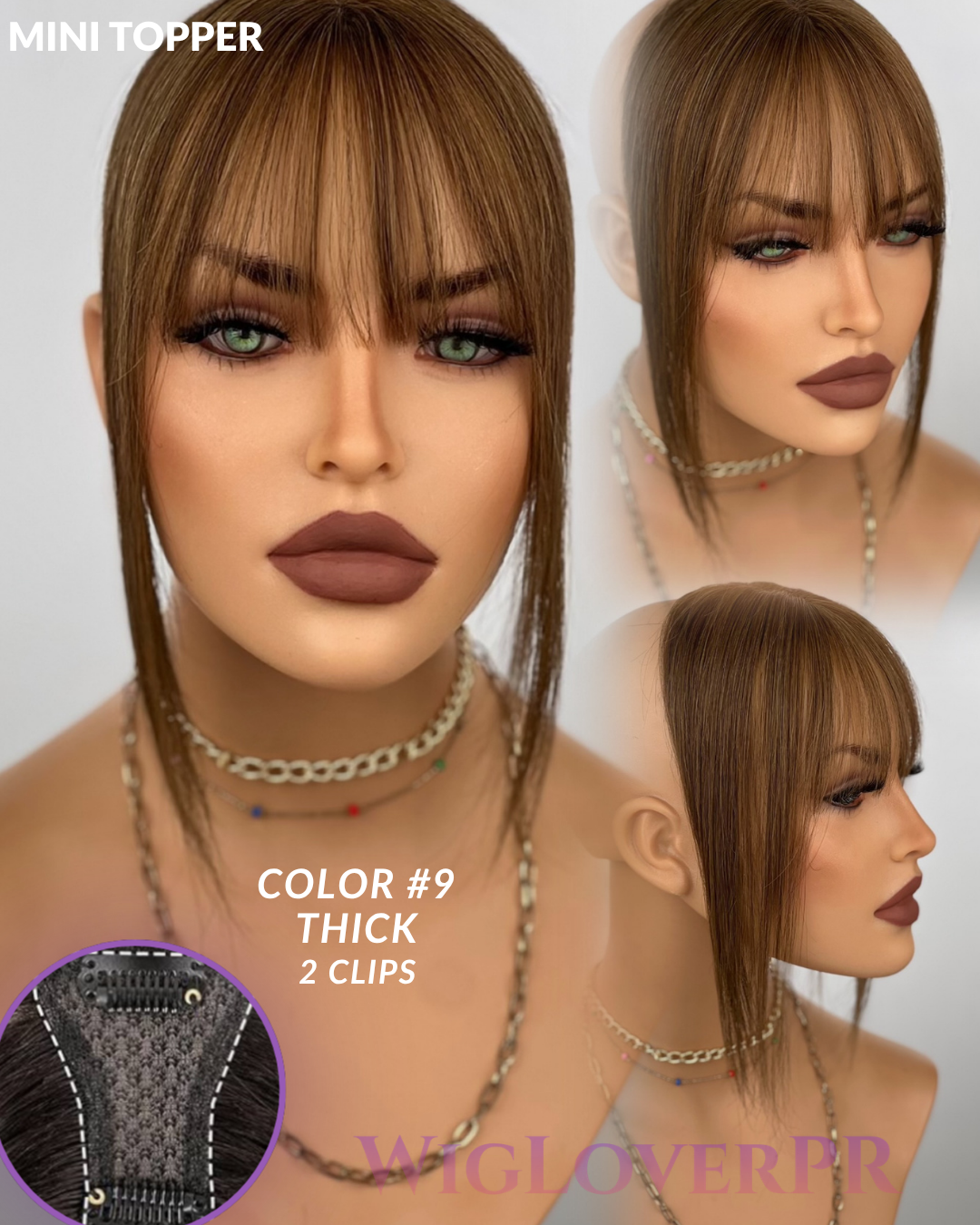 MINI TOPPER BANG/ POLLINA DE ENCAJE (2 CLIPS)