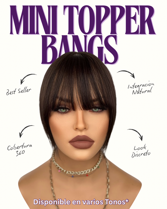 MINI TOPPER BANG/ POLLINA DE ENCAJE (2 CLIPS)